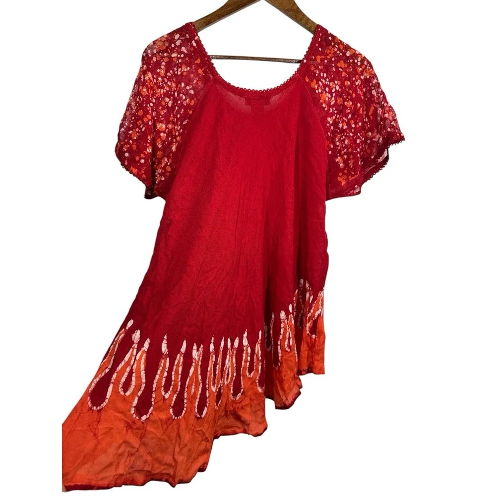 New Sakkas Tunic Top Women Plus Size Tie Dye Boho Blouse  Embroidered‎ - Picture 3 of 9